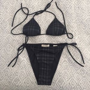 Authentic Burberry Black Checkered Swimsuit Bikini